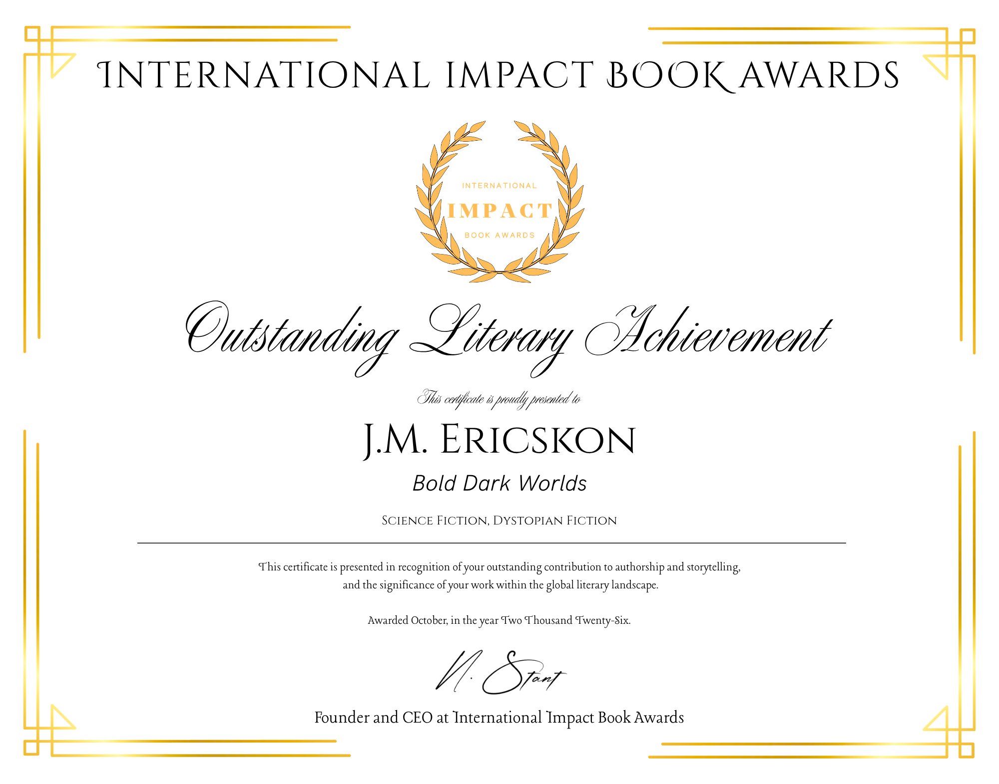 International Impact Book Awards — Distinguished Author