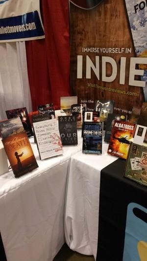 ALA Midwinter 2015 — Foreword Reviews Indie Press Collective booth with books on display
