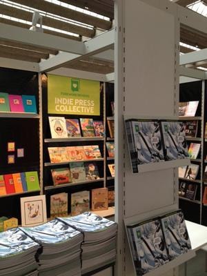 Frankfurt Book Fair 2014 — Foreword Indie Press Collective stand with green signage in Hall 8